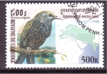 Stamps Cambodia -  serie- Pajaros
