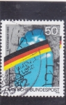 Sellos de Europa - Alemania -  Colores nacionales que abarcan la brecha en el Muro de Berlín