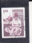 Stamps : Europe : Sweden :  bordadora 