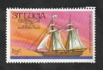 Stamps : America : Saint_Lucia :  378 - Bicentenario de la Independencia de USA, Barco Le Hanna