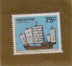 Sellos de Asia - Singapur -  Barco