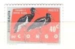 Sellos de Africa - Rep�blica del Congo -  cigüeña de vientre blanco