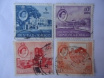 Stamps Trinidad y Tobago -  Queen Elizabeth II-Hhitehall,Port of Spain-Serie:Local Scenes - Año 1960