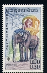Stamps Asia - Laos -  Trarnsporte en elefante