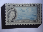 Stamps : America : Bahamas :  Queen Elizabeth II - Modern Transportación-Paisaje (195)