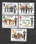 Stamps United Kingdom -  255-259 - Centenario de la Brigada de los Chicos