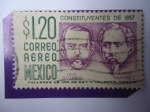 Stamps Mexico -  Constituyentes de 1857 - León Guzman (1821-1884) Ignacio Ramirez (1818-1879)