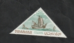 Stamps United Arab Emirates -  Sharjah - 82 - Transportes y telecomunicaciones velero
