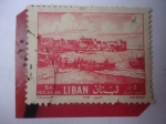 Stamps : Asia : Lebanon :   Líbano - Playa en Tyre - Serie: Paisajes Libaneses.