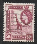 Sellos de Africa - Uganda -  94 - Elizabeth II, y Jirafa