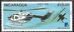 Stamps Nicaragua -  Helicopteros - Finlandia 1988