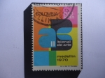 Stamps Colombia -  Bienal de Arte-Medellín 1970 - 1 de Junio al 14 de Julio- 