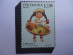 Stamps Colombia -  Artesanía Colombiana - Vendedora de Frutas-Dibujo de Mosdóssy