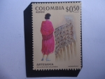 Sellos de America - Colombia -  Artesanía Colombiana . Knotwork- Textil- Tejidos -Bordados- Dibujo de Mosdóssy