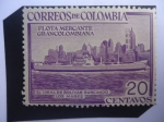 Sellos de America - Colombia -  M:S Ciudad de Manizales- Flota Gran Colombiana- Vista de Nueva York