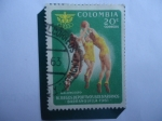 Stamps Colombia -  IV Juegos Deportivos Bolivarianos-Barranquilla .1961. Basketball-Baloncesto..