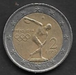 monedas del Mundo : Europa : Grecia :  2 Euros JJ.OO 2004