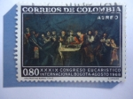 Sellos de America - Colombia -  XXXIX Congreso Eucarístico Internacional, Bogotá Ago. 1968 - Oleo:La Última Sena.G,Vasquez. 