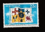 Sellos de Oceania - Australia -  Banderas personales de australia para Isabrl II