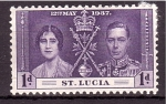 Sellos de America - Santa Luc�a -  serie- Coronación de Jorge VI e Isabel II