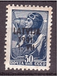 Stamps Latvia -  Sello ruso sobrestampado