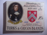 Sellos del Mundo : America : Turks_and_Caicos_Islands : Tricentenario de la expedición de las Cartas patentados (1770.1970)-George Monck (1608-1670) 1er Duq