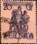Stamps Poland -  Scott#671 intercambio 0,20 usd, 20 cents. 1955