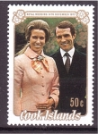Stamps Oceania - Cook Islands -  Boda Real de la princesa Ana con Mark Phillips