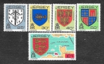 Stamps United Kingdom -  263-267 - Escudos de las Familias Nobles de Jersey (II Parte)