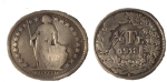monedas del Mundo : Europa : Suiza :  MEDIO FRANCO DE PLATA