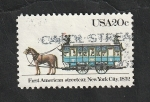 Stamps United States -  1501 - Primer tranvia a caballo de New York