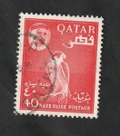 Stamps Qatar -  30 - Emir Hamad Bin Ali Al-Thani, y halcón