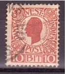 Stamps Europe - Danish West Indies -  Rey Christian IX
