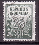 Sellos de Asia - Indonesia -  Cifra en sello
