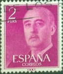 Stamps Spain -  Scott#830 intercambio 0,20 usd. , 2 pts. , 1956