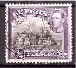 Stamps : Asia : Cyprus :  serie- Vistas- Jorge VI