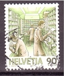 Stamps Switzerland -  serie- Fases del correo postal