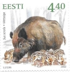 Stamps : Europe : Estonia :  jabalí