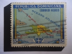 Stamps Dominican Republic -  Mapa de la República Dominicana - Serie:50° Aniversario de la fundación de la Ciudad de Santo Doming