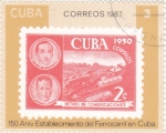 Sellos de America - Cuba -  150 anivers. establecimiento ferrocarril en Cuba