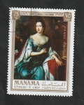 Stamps United Arab Emirates -  Manama  - 80 - Mary II, Reina de Inglatera