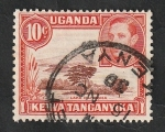 Stamps : Africa : Kenya :  52 - Efigie de George VI, y Lago Naivasha