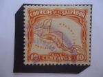 Stamps : America : El_Salvador :  Mapa de Centro América - Serie: Símbolos del País.