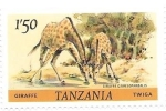 Stamps : Africa : Tanzania :  jirafas