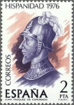 Stamps Spain -  2372 - Hispanidad. Costa Rica - Juan Váquez Coronado