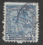 Stamps Cuba -  257 - Mapa de cuba
