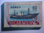 Sellos de America - Nicaragua -  M.S. Costa Rica - Marina Mercante de Nicaragua.