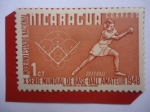 Sellos de America - Nicaragua -  Soft-Ball - X Serie Mundial de Base-Ball Amateur 1948 - Moderno estadio Nacional.