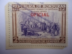 Sellos de America - Honduras -  V Centenario del Nacimiento de la reina Isabel la Católica - Los Reyes Católicos reciben a Colón des