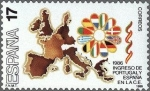 Stamps : Europe : Spain :  2826 - Ingreso de Portugal y España en la Comunidad Europea - Mapa de la Europa Comunitaria
